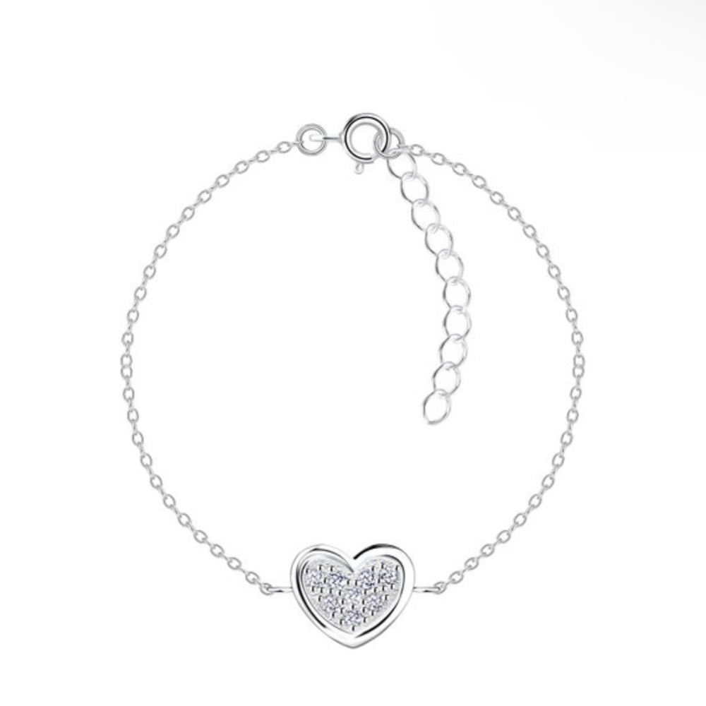 925 Sterling silver heart bracelet with Cubic Zirconia